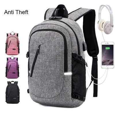 Anti Theft Short Trip Laptop Backpack Large Capacity Waterproof With USB Charging