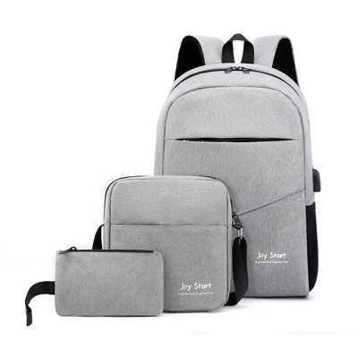 Sympathybag 3 Piece Men Laptop Backpack Anti Theft USB Charging Custom Logo