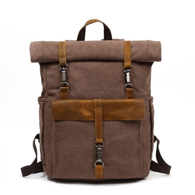 Men's Retro Work Laptop Rucksack , Student Outdoor Wear Resistant Travel Bag