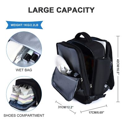 Custom 17 Inches Outdoor Business Travel Laptop Backpack with USB Charging Port and Water Resistant Nylon